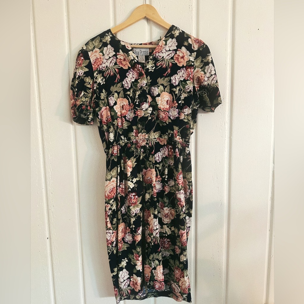 1980s Peri Petites Floral Dress